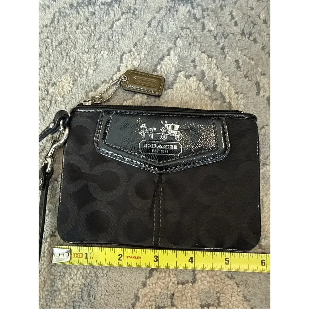 Coach Black Signature Madison Art Op Wristlet Clutch Purse Monogram Y2K Vintage